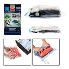 Saco A Vacuo Organizador Para Viagem Sem Aspirador 40x60cm
