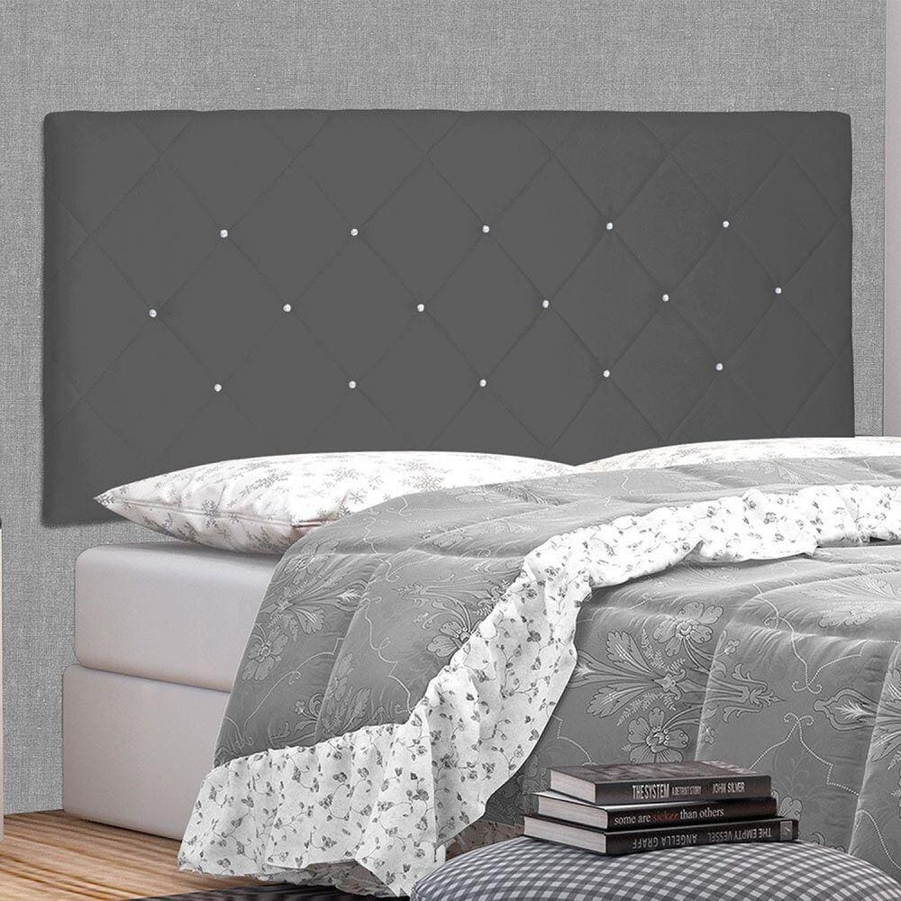 Cabeceira Suspensa Queen 160cm Suede Tânia Spezzia Cinza