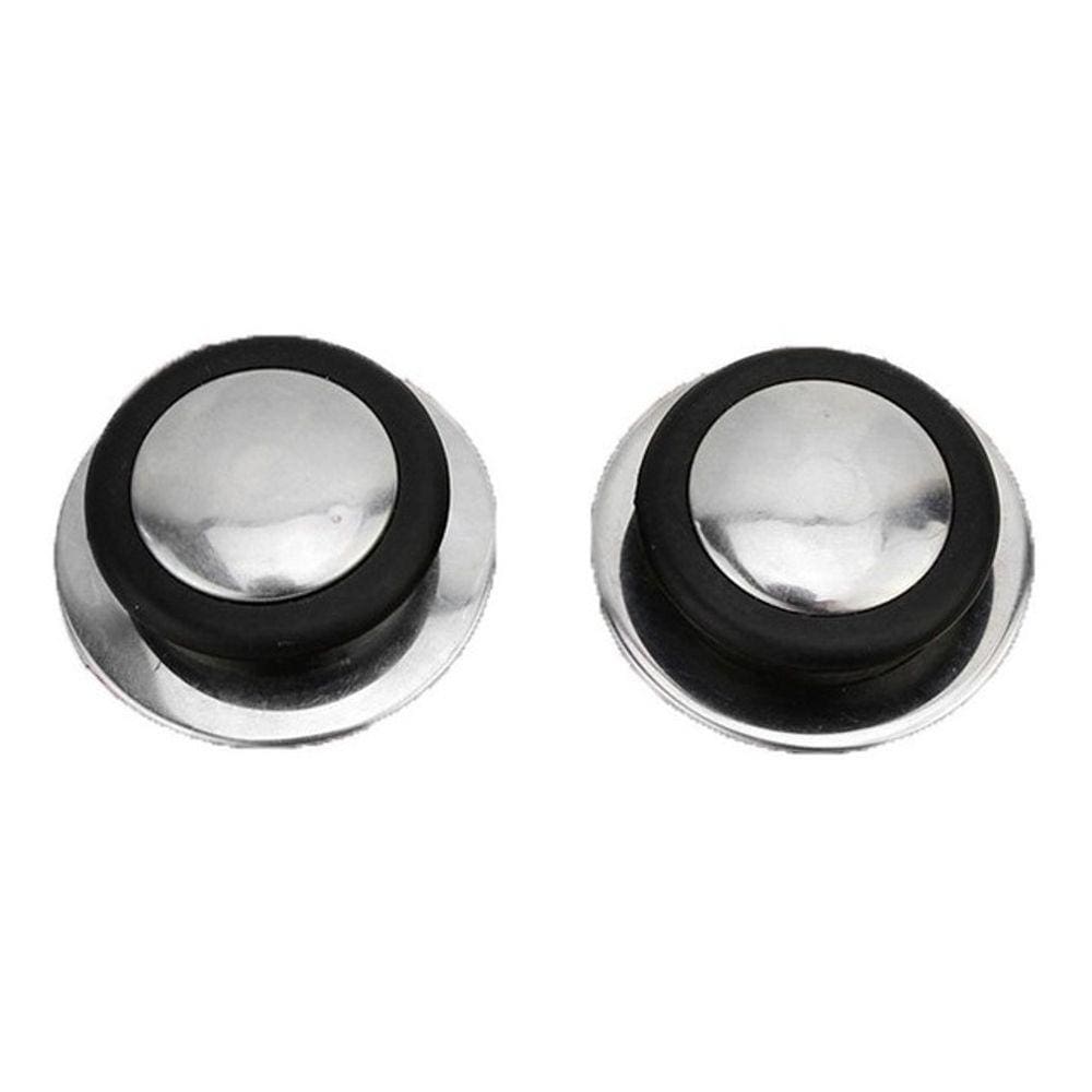 Par Pomel Pegador De Tampa Panela Aço Inox Baquelite Puxador