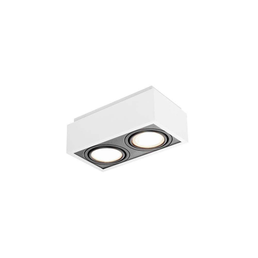 Spot de Sobrepor Newline Box para 2 Lâmpadas MR16 GU10 Bivolt Branco e Preto