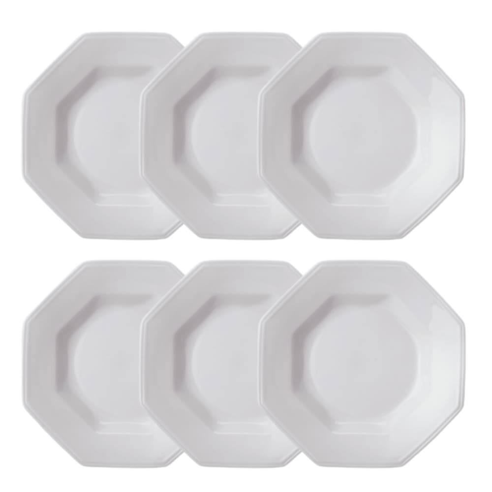 Jogo Conjunto de Pratos Fundos Porcelana Schmidt Prisma com 6 Peças