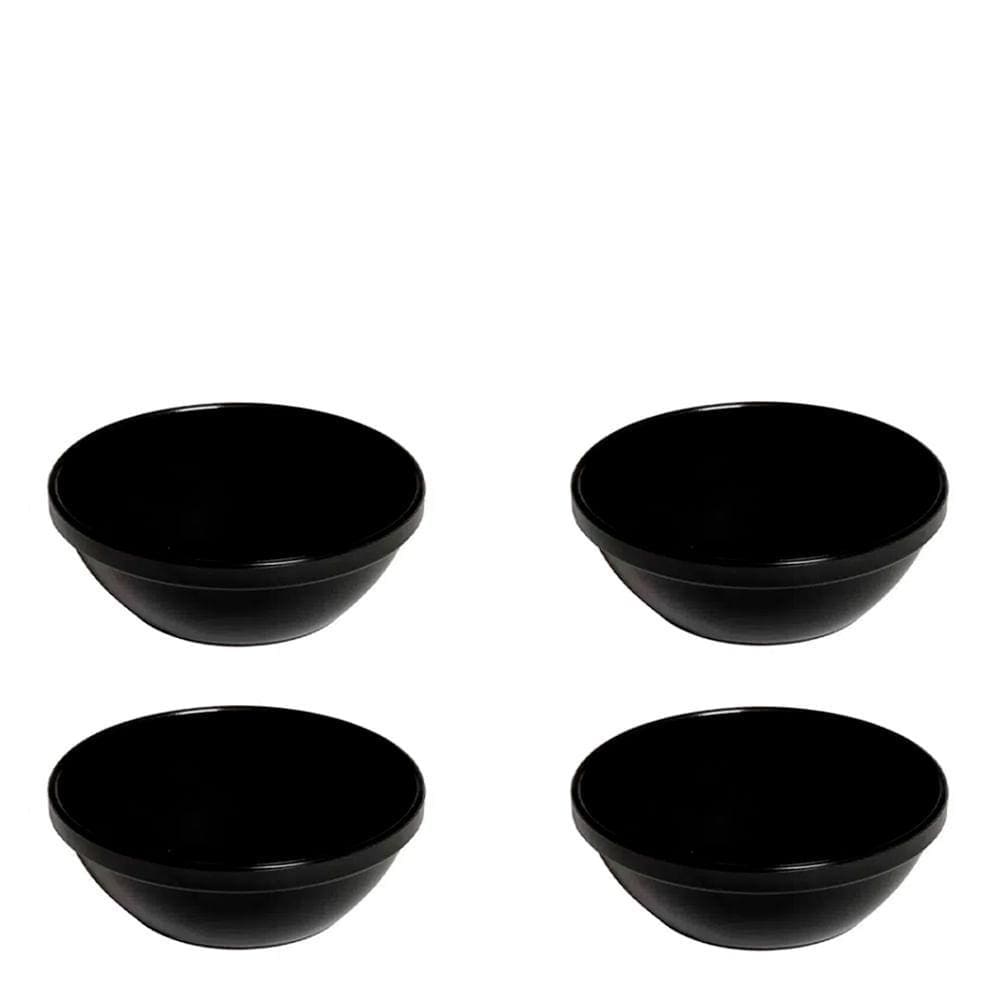 Conjunto de Sopeiras Cheff 250ml 4 Peças Preto em Polipropileno VEM
