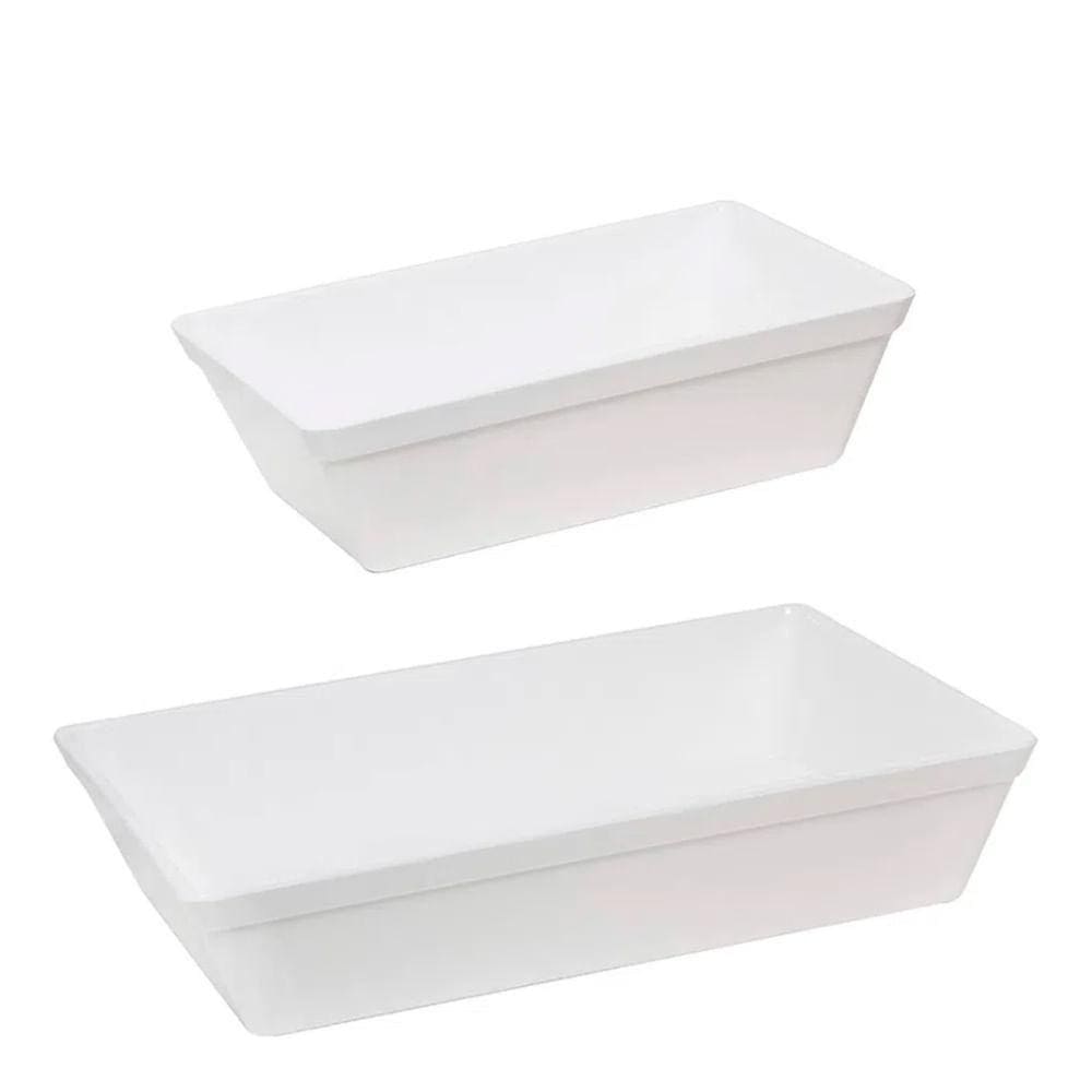 Conjunto de Travessa Stillo 2L + 5L 2 Peças Branco em Polipropileno Linha Tropical VEM