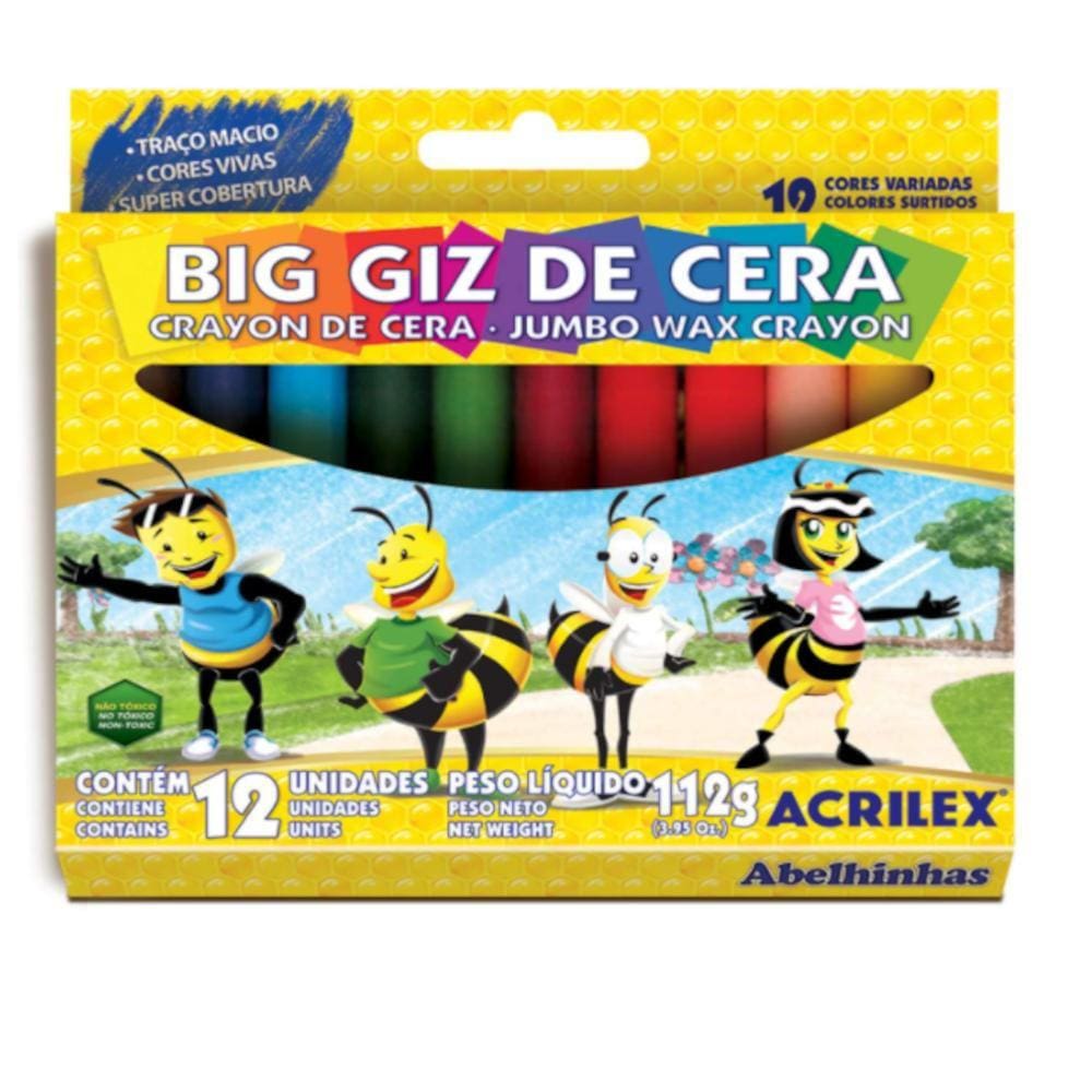 Big Giz de Cera Gizão Jumbo Acrilex com 12 Unidades
