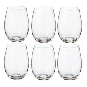 Kit 6 Copos Crystal Bohemia Titanium Água Suco Drink 560Ml