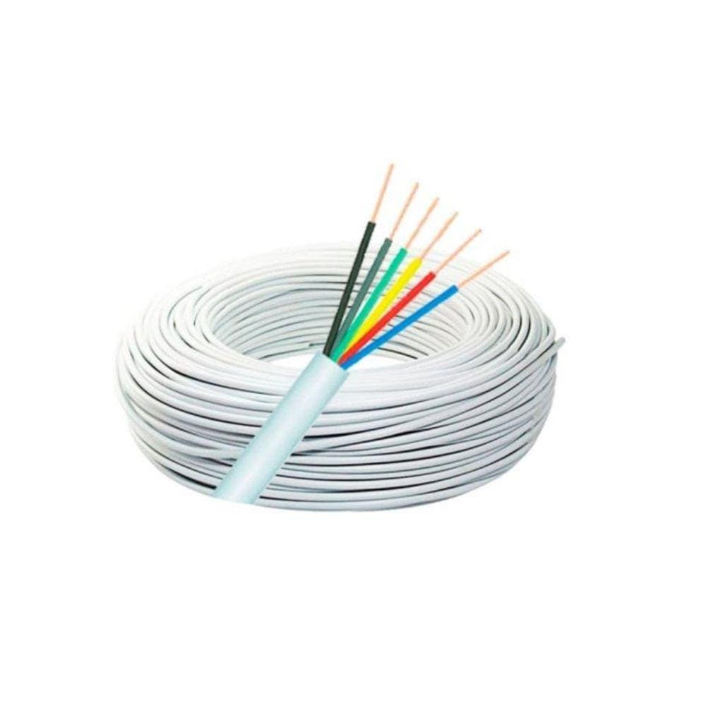 Cabo Alarme Multicores 6 Vias 0,40Mm Caixa 100 Metros Branco