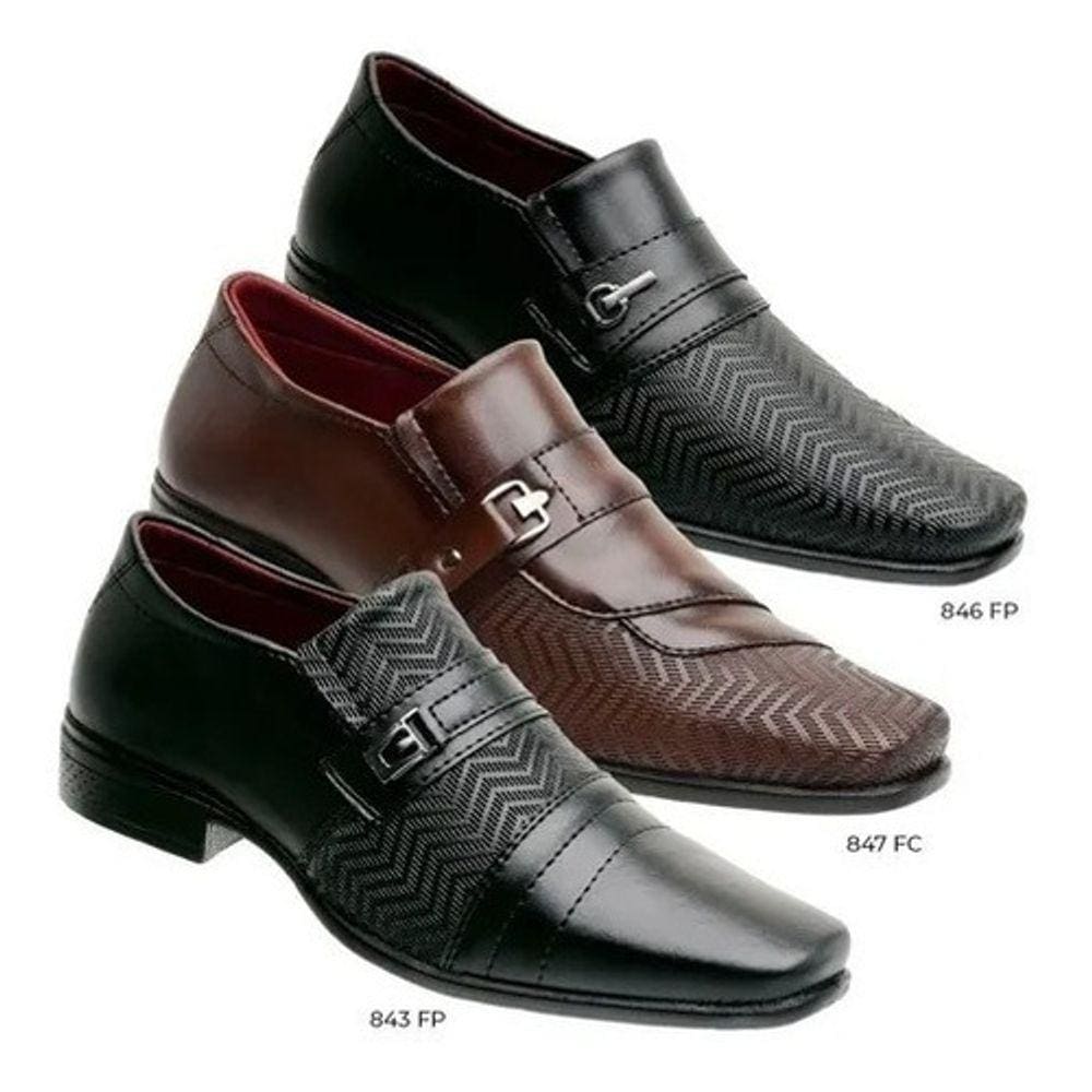 Kit Sapato Masculino Top De Linha Social Masculino 3 Pares