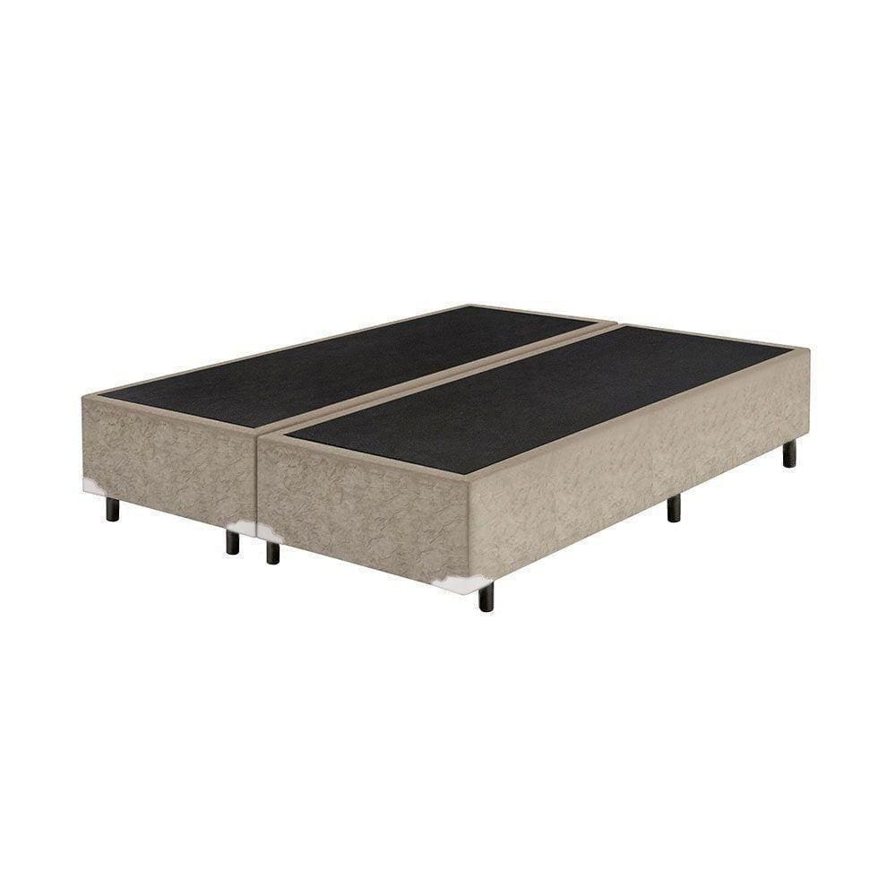 Base Box Queen Bipartido Sp Móveis Suede Bege - 42X158X198