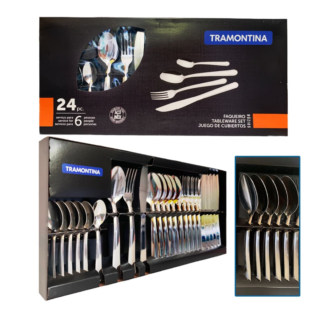 Faqueiro Kit Facas Tramontina 24 Peças Aço Inox