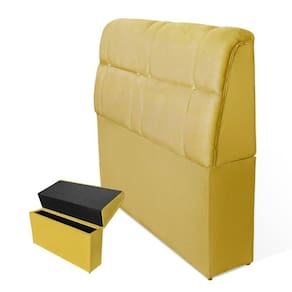 Cabeceira Imperador Para Cama Box Solteiro 120cm Suede amarelo