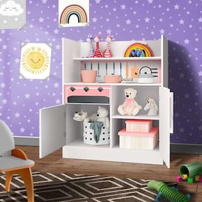Cozinha De Brinquedo Estante MDF Rosa Bebê Letty Shop JM