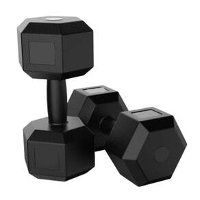 Par de Halteres Dumbell Cement Sextavado Bonafit 5kg Preto