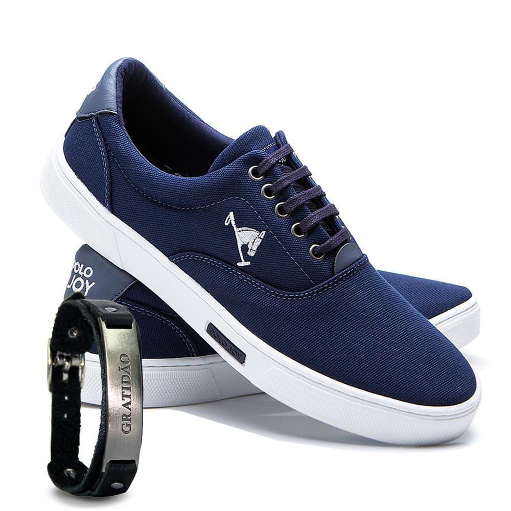 Kit Sapatênis Lona Amarração com Pulseira Masculino Casual