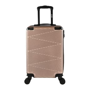 Mala de Bordo Pequena para Viagem Abs Yins 21193 Cadeado Integrado Rodas Duplas Giro 360º Rosê