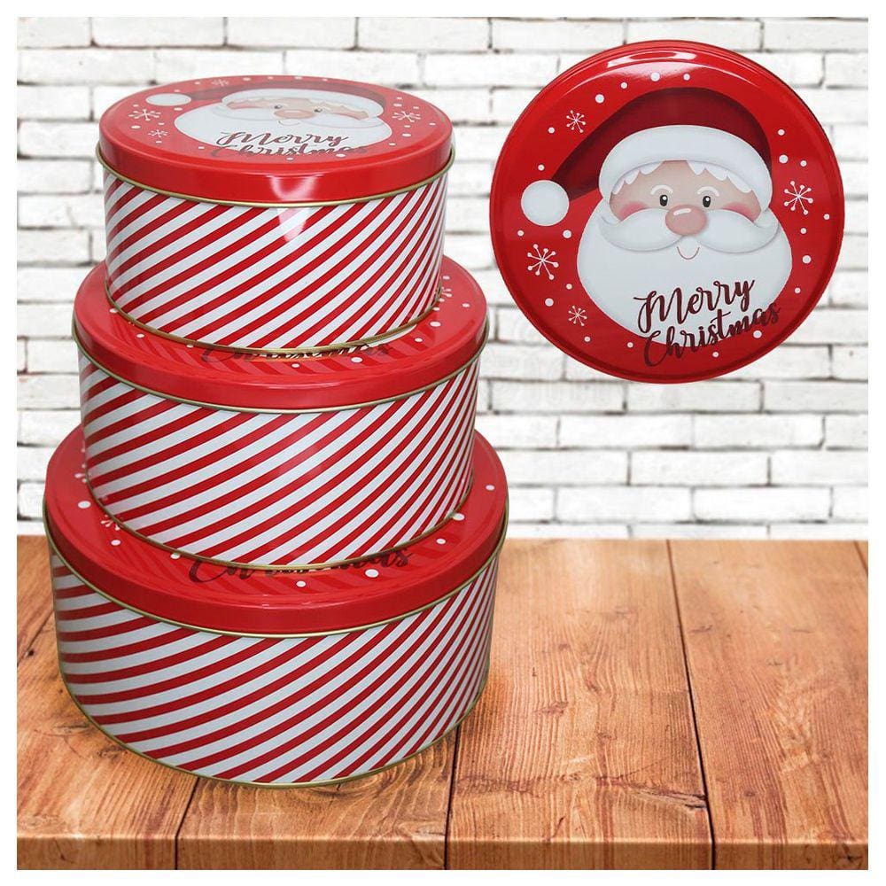 Conjunto De Latas Natalinas Papai Noel Feliz Natal Para Doces