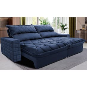 Sofá Retrátil e Reclinável 3,15m Molas Ensacadas Cama inBox Elegance. com ThermoGel Velusoft
