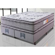 Cama Box Queen Colchão Ortopédico + Box 158x198x71 Double Face Espuma D45 Cinza