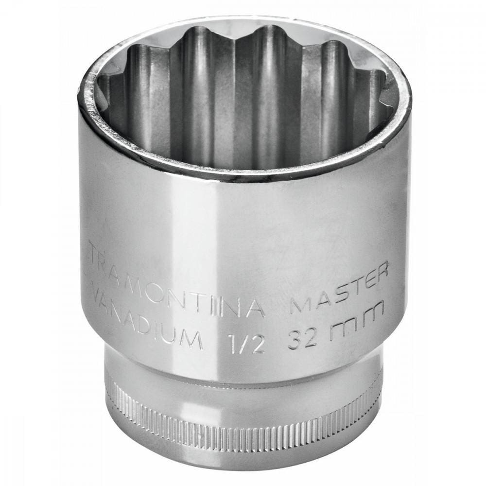 Soquete Estriado 27 Mm Encaixe 1/2" Tramontina Em Aço
