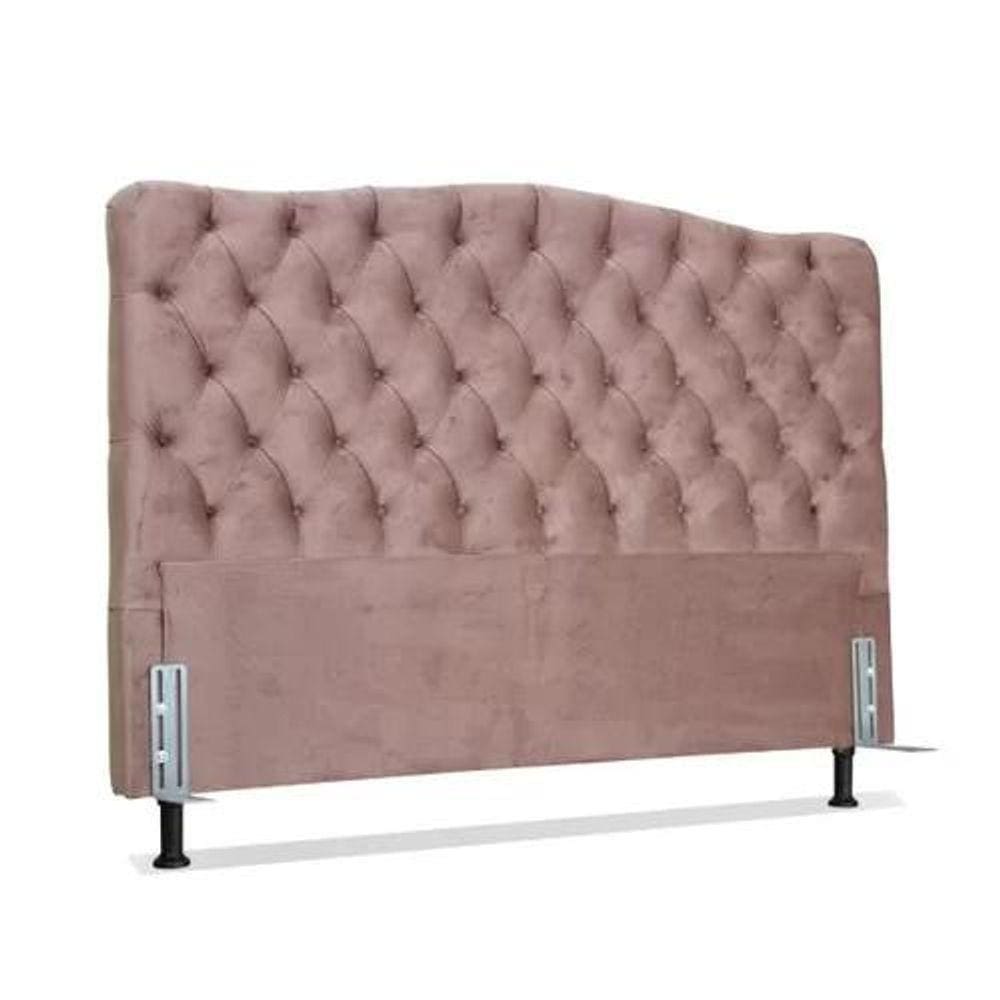 Cabeceira King Estofada Dunas c/ Capitonê Veludo Rose