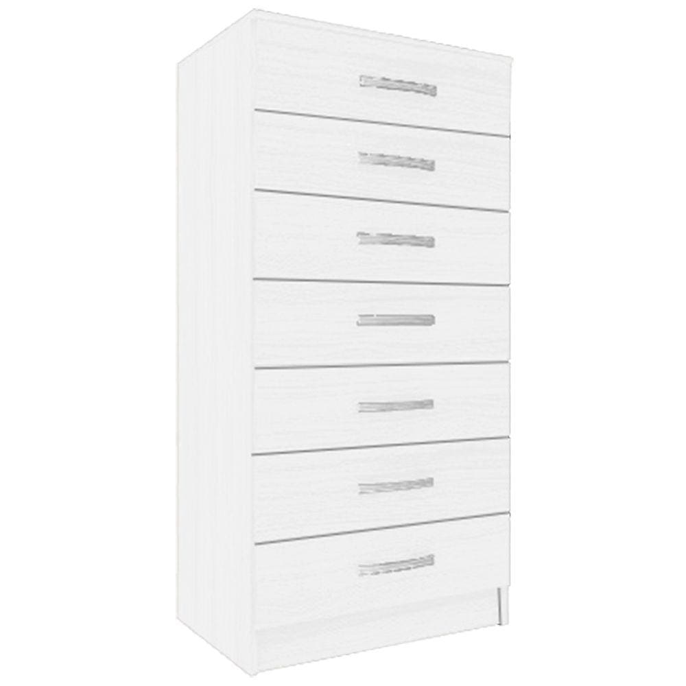 Cômoda com 7 Gavetas Evidencia Cor Branco