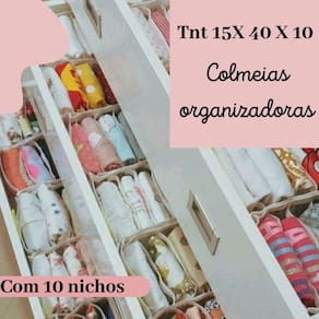 Colméias organizadoras para bebê kit com 10 unidades (tamanho 15X40X10)