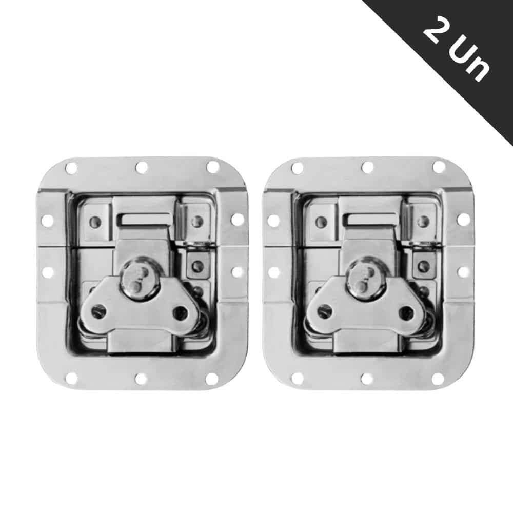 Fecho de Metal Médio Borboleta c/Porta Cadeado - Kit 2 Un