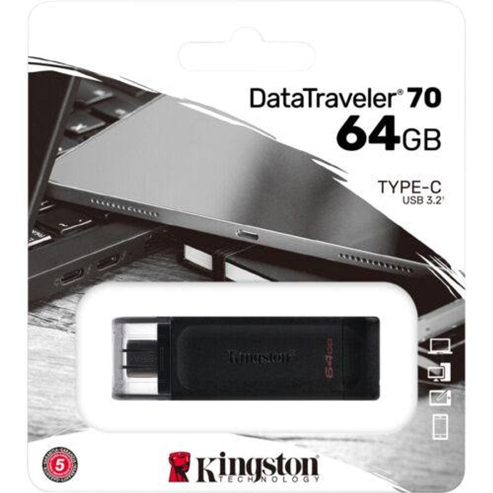 Pen Drive Kingston Datatraveler 70 Usb-C 3.2 64gb - Dt70-64gb