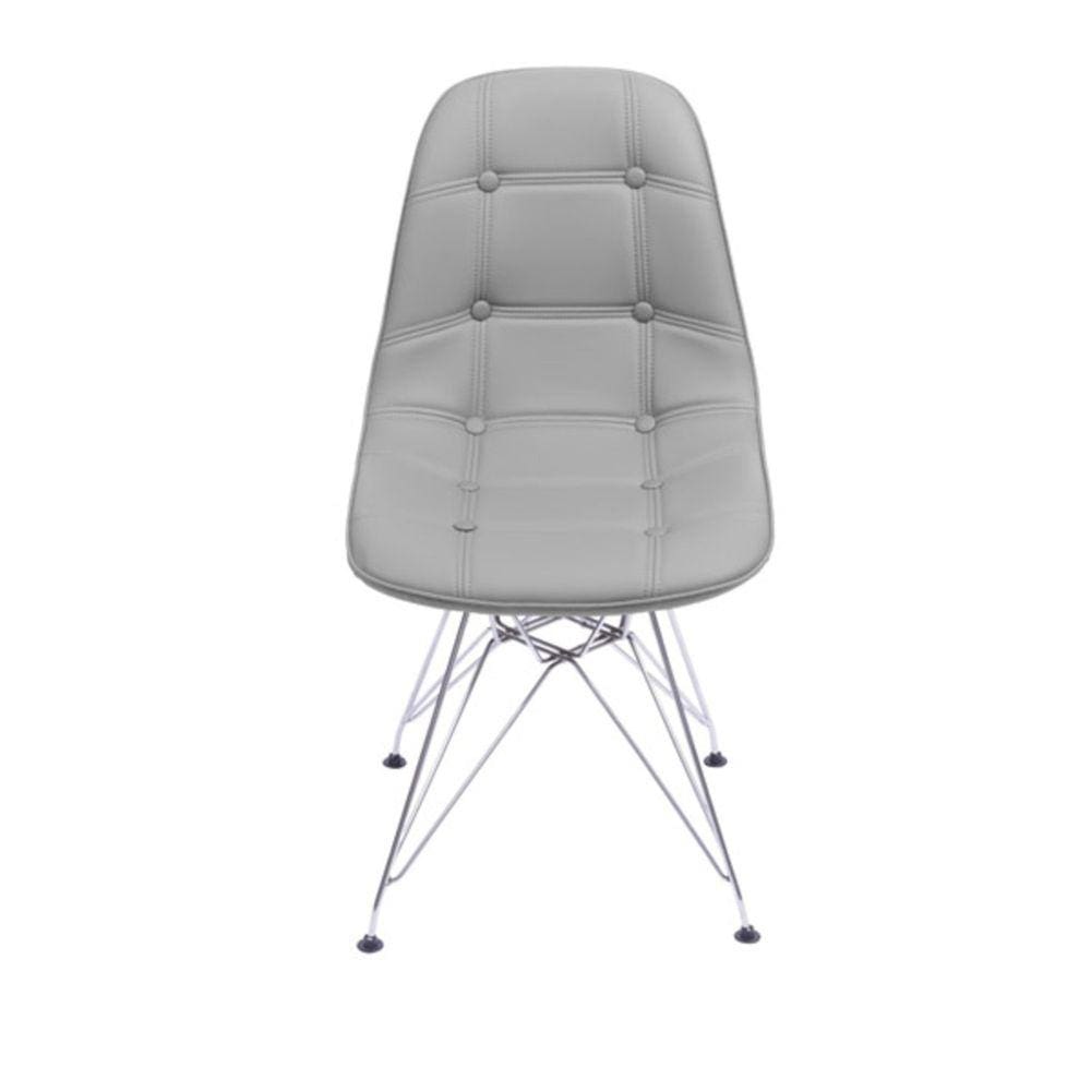 Cadeira DKR Base Cromada Botonê OR Design Cinza