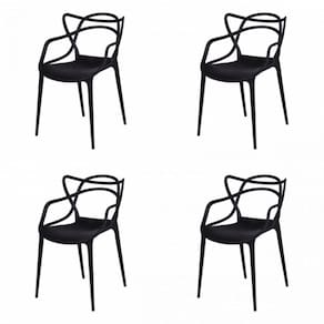 Kit 4 Cadeiras Allegra Solna OR Design Preto