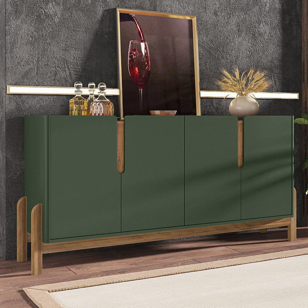 Buffet 160cm 4 Portas Lizz Casa D Verde Oliva/Cedro