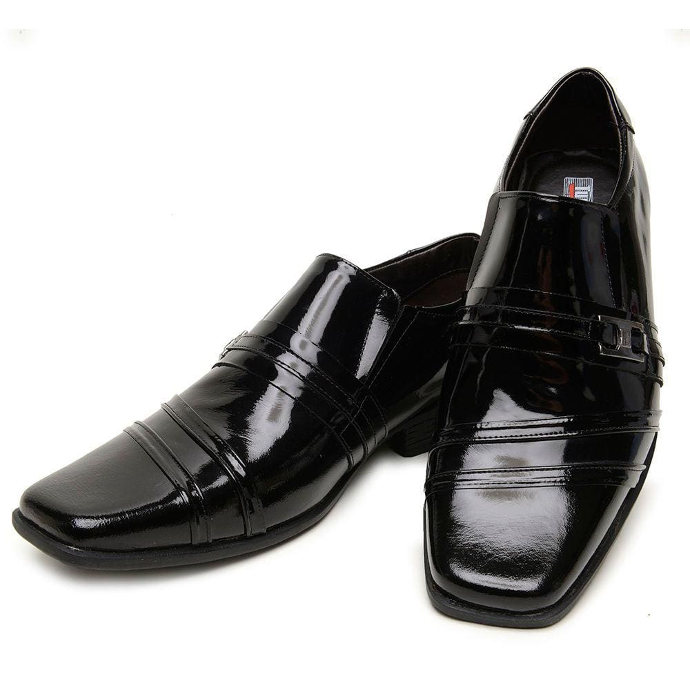 Sapato Social Masculino Elastico Bico Quadrado Palmilha Confortavel Padrinho Casamento