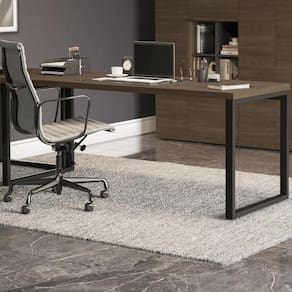 Mesa Escritório Frame Tampo em MDP 2 Pés Metálicos Escrivaninha Office Quarto Cor Madeira Monique