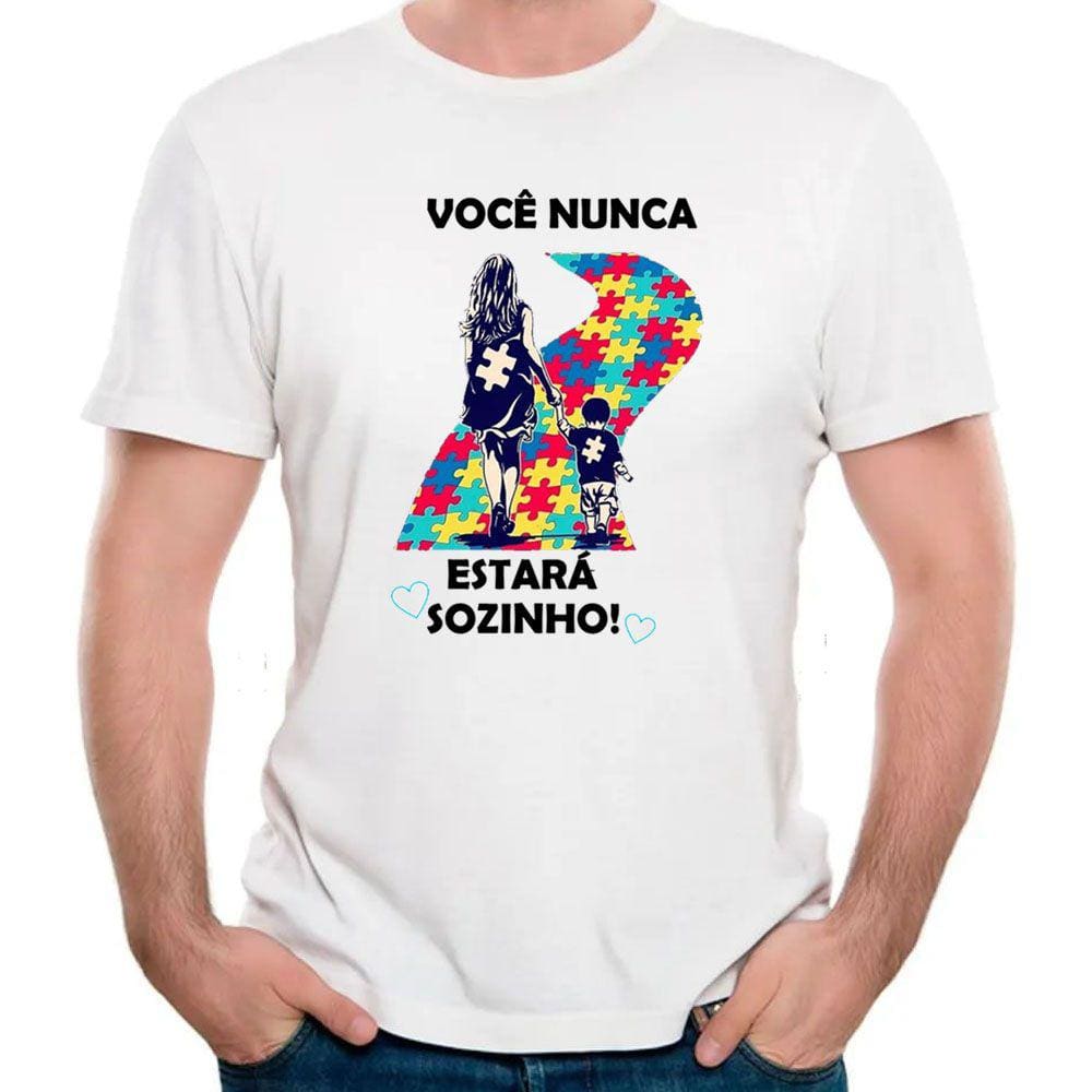 Camiseta autismo autista voce nunca estara sozinho tshirt