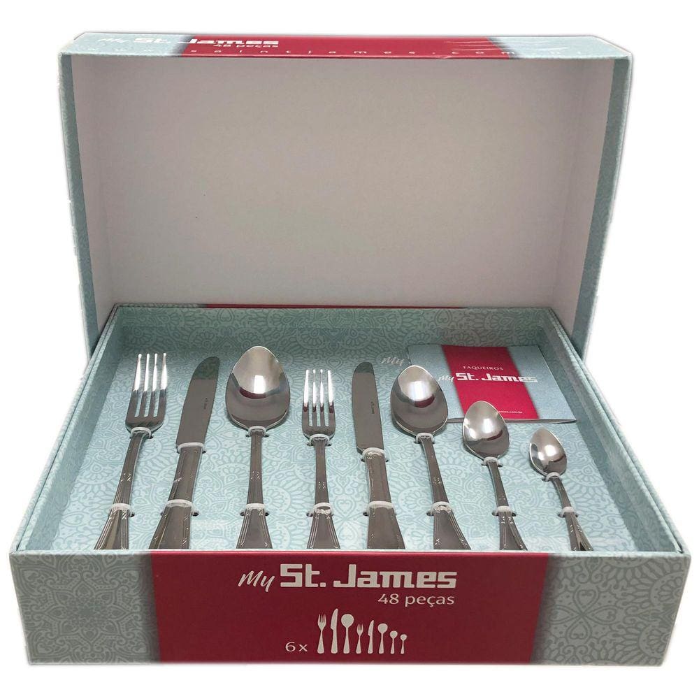 Faqueiro St. James Lace Aço Inox 48 pçs