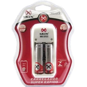 Carregador De Pilhas Com 2 Pilhas Aa 2600Mah Recarregáveis