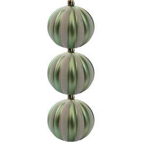 Jogo De Bolas Natalinas 3 Bolas De 8Cm Cor Branco E Dourado - Grillo