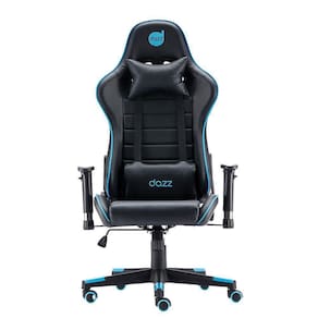 Cadeira Gamer Dazz Prime X V2 Preto Azul Almofada P/ Lombar
