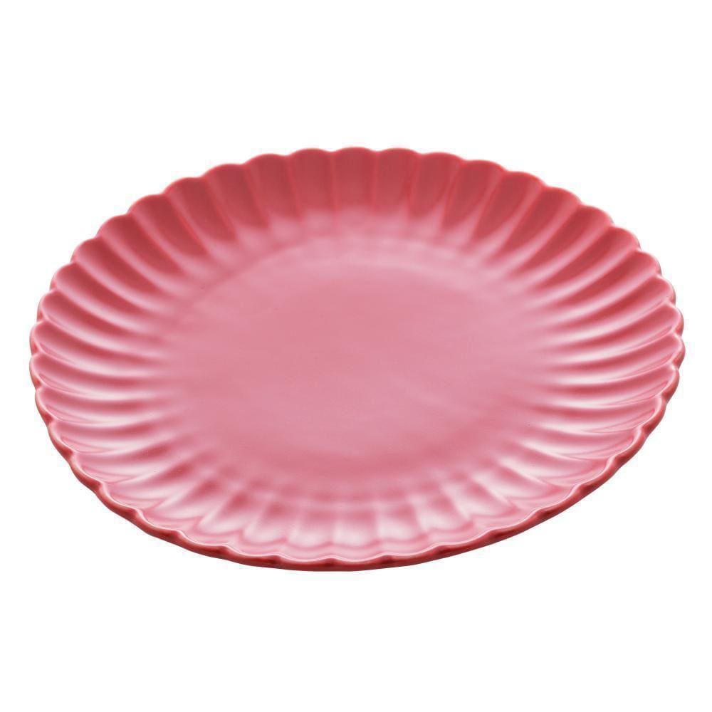 Cj 2 Pratos Sobremesa De Porcelana Pétala Vermelho Matt 20Cm