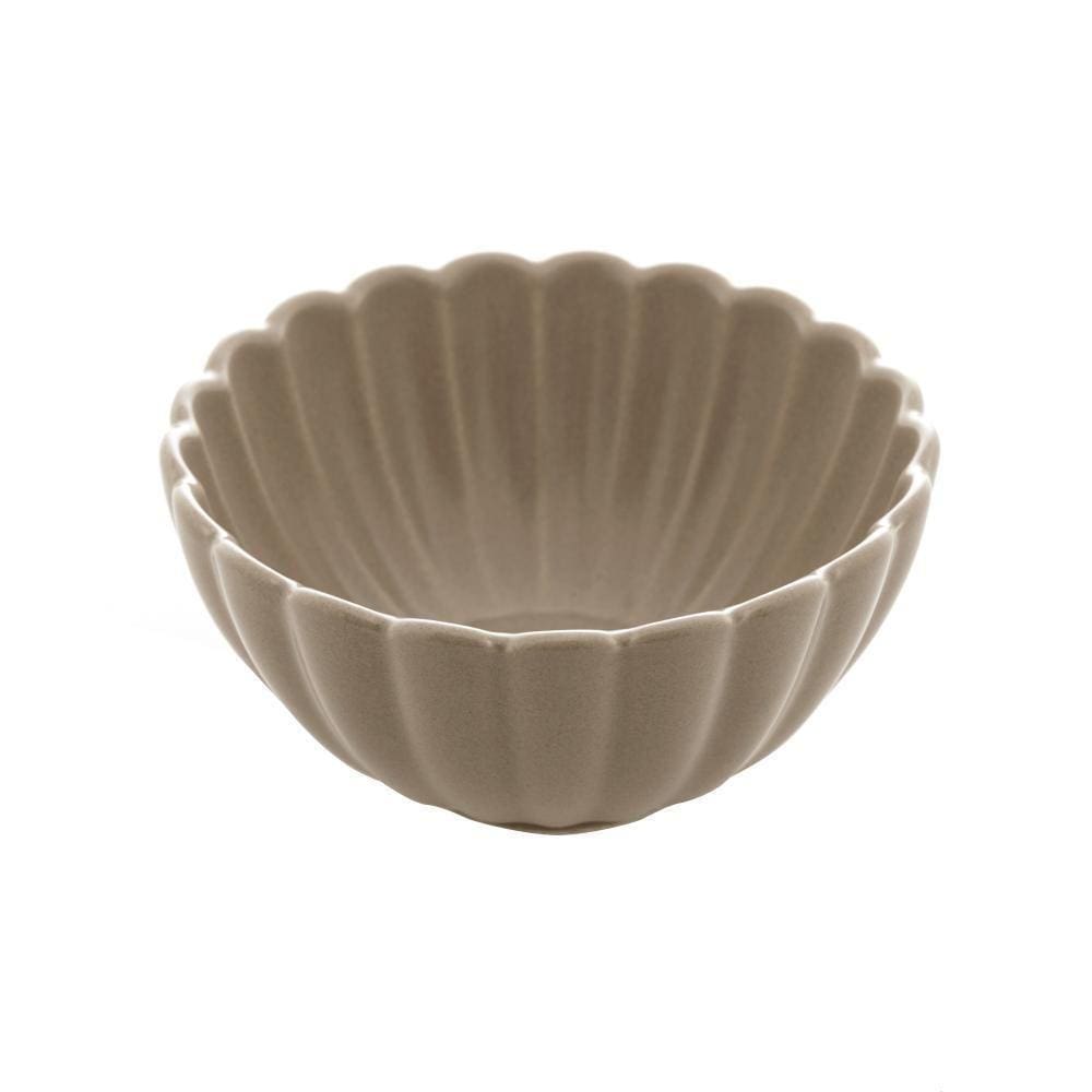 Cj 2 Bowls De Porcelana Pétala Cinza Matt 12X6Cm