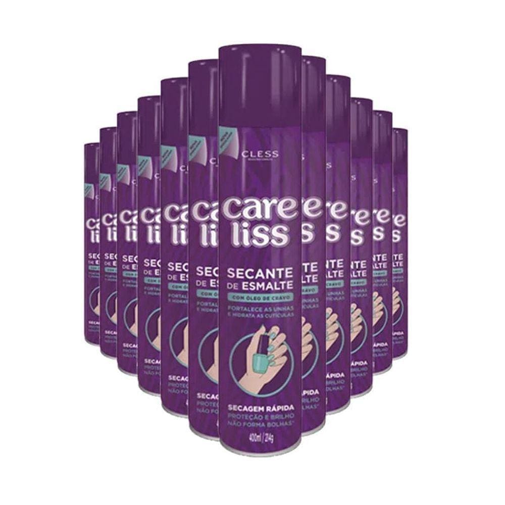 Kit Spray Secante Esmalte Care Liss Óleo De Cravo 400ml - 12 Unidades