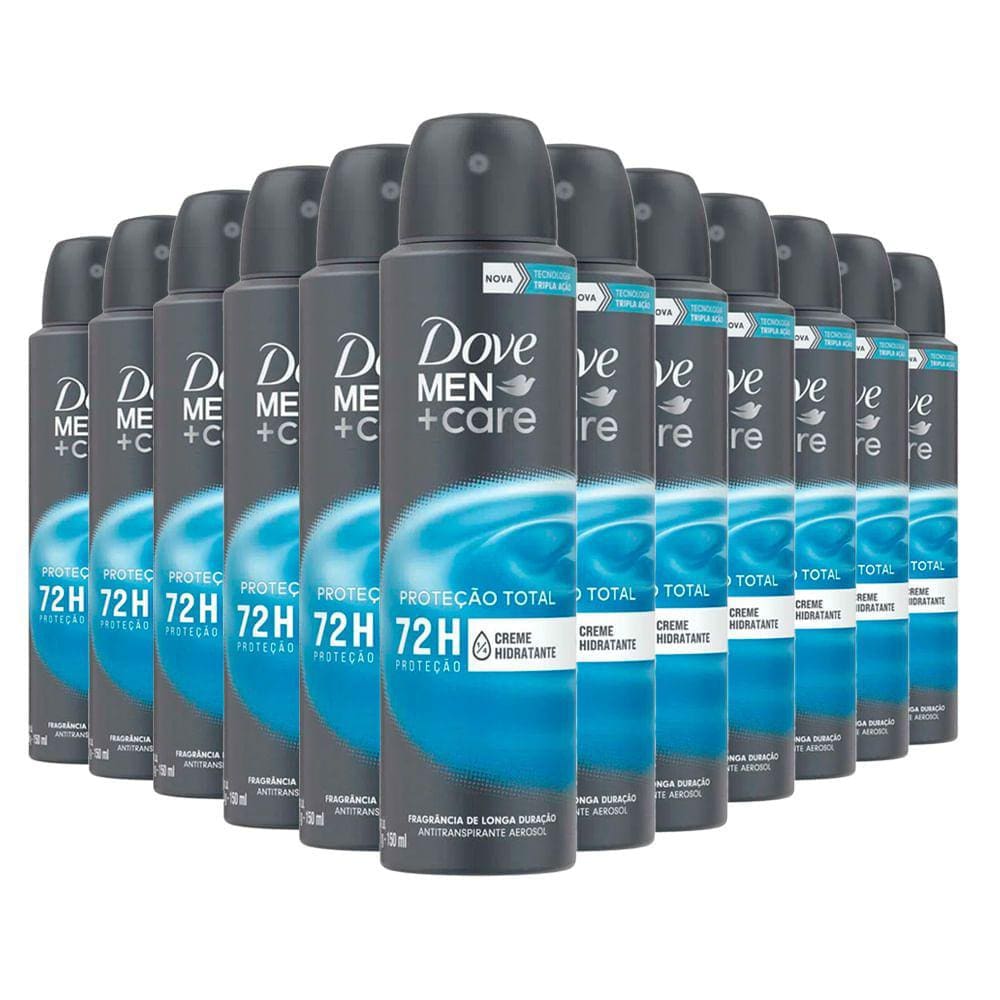 Kit Desodorante Aerosol Dove Men Care Cuidado Total 89g/150ml - 12 Unidades