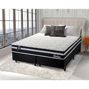 Conjunto Cama Box c/ Molas Ensacadas Durham Preto King 193x203x60