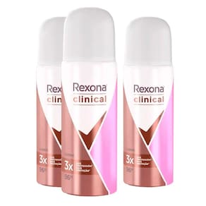 Kit Desodorante Antitranspirante Aerosol  Rexona Woman Clinical Classic Extra Dry 55ml - 3 Unidades