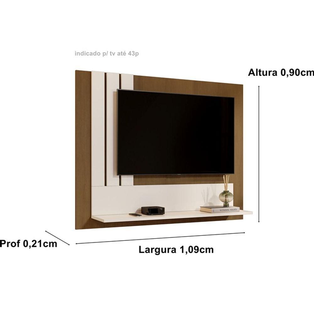 Painel TV Sala Até 43 Polegadas Summer - Nature / Off White - JM Casa dos Moveis