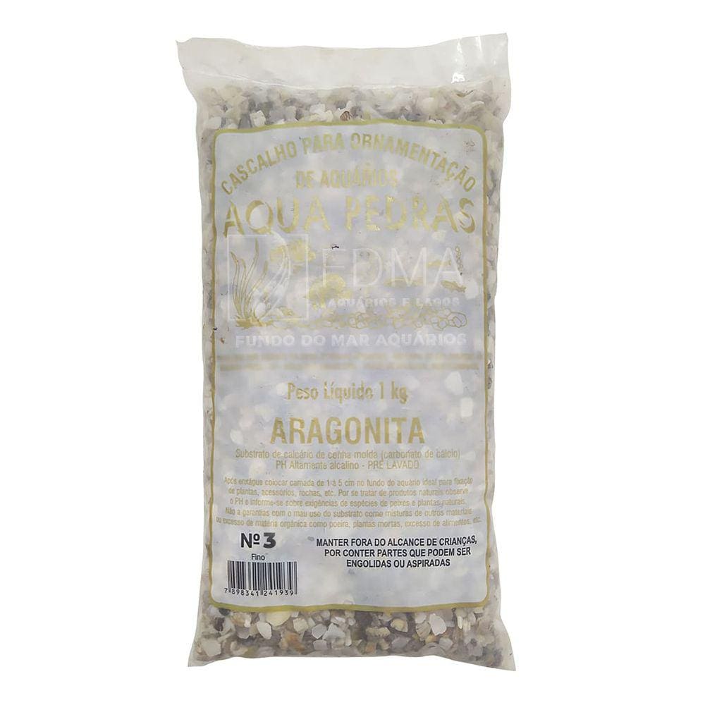 Substrato Aqua Pedras Aragonita N°3 -1kg Aquários e Jardins