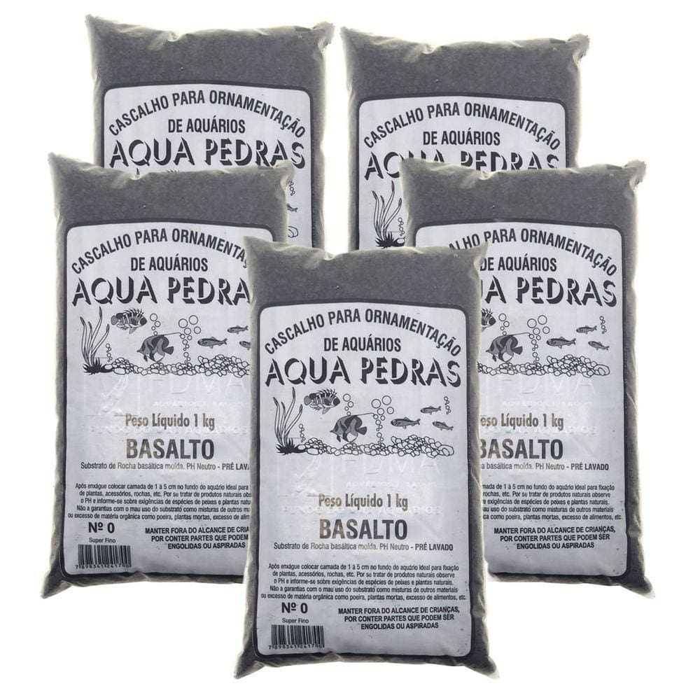 Substrato Aqua Pedras Basalto N°0 - 5kg Aquários e Jardins