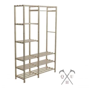 Estante Dupla Vertical Pinus Para Lojas De Roupas E Closet