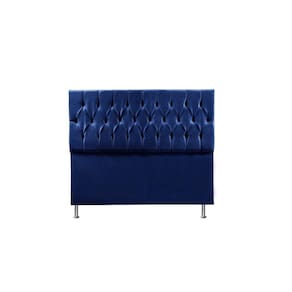 Cabeceira Madrid 90 Cm Cama Box Solteiro Suede Azul Marinho