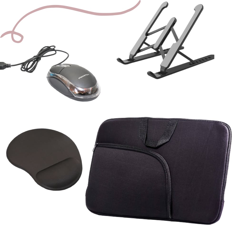 Mala Capa Case Para Notebook Bolsa Kit Acessorios Mouse