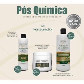 The Class Profissional Kit  Pós Química Cachos Abacate Shampoo - Máscara 500ml - Creme Pentear 1l